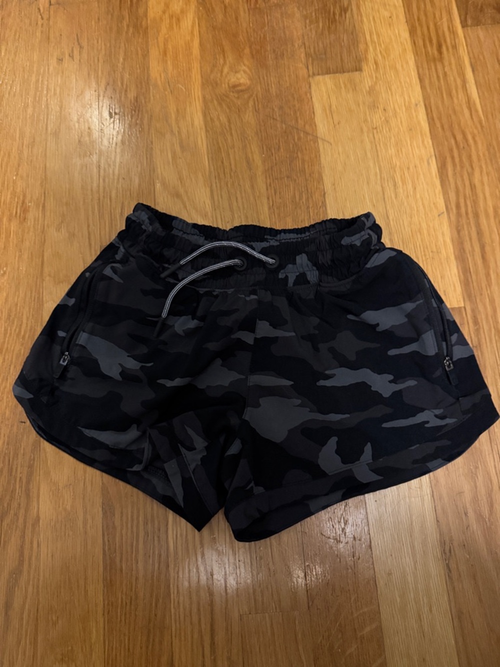 Athleta Black & Dark Gray Camo Kids Shorts